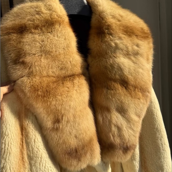 Vintage gold sable collar with mink fur trim coat - Picture 2 of 4